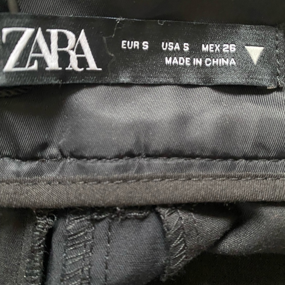 ZARA Nylon Black Cargo Midi Skirt with Zipper Detail- Sue S- NEW - Picture 12 of 12